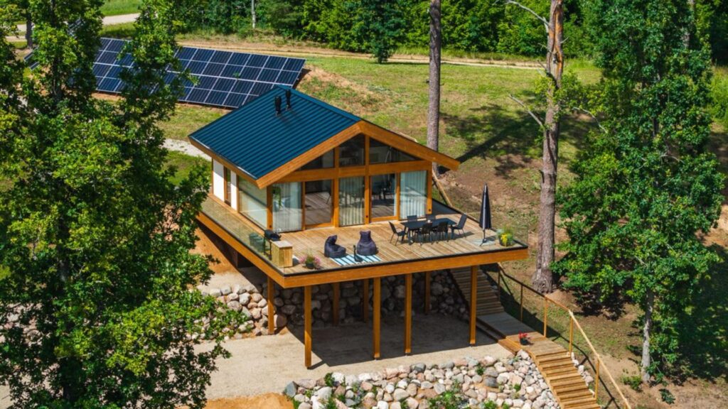 House and solar panels