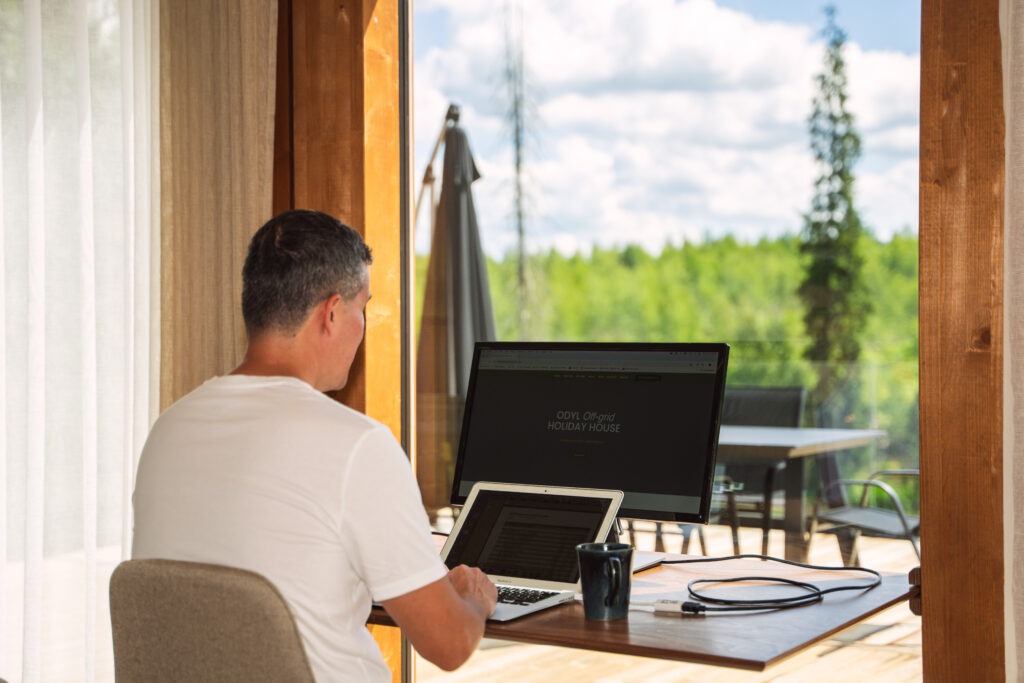 Remote working green view