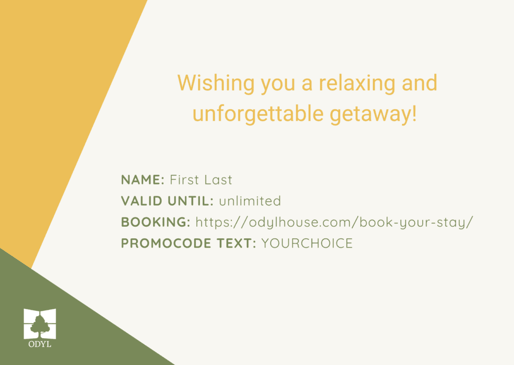 ODYL OFF GRID HOUSE GIFT CARD TEXT