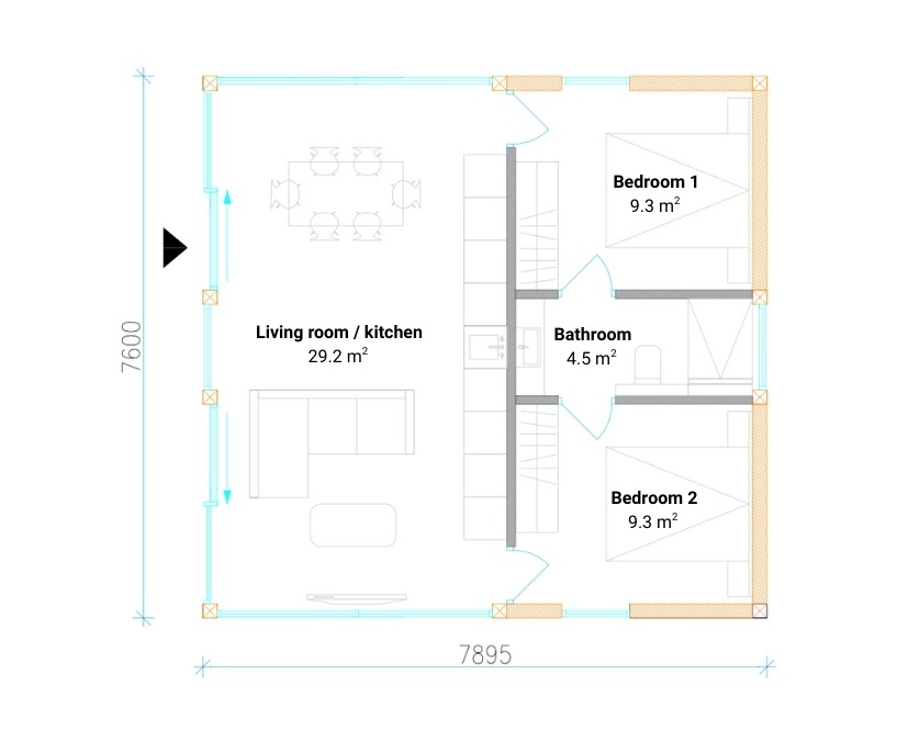 ODYL 60 - 2 bedroom, shared bathroom