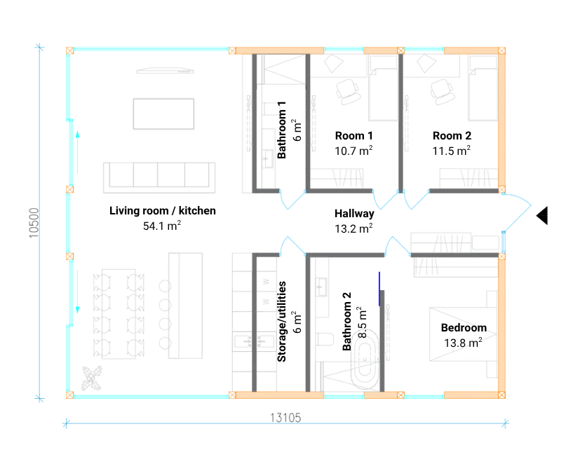 ODYL 137 Space floor plan